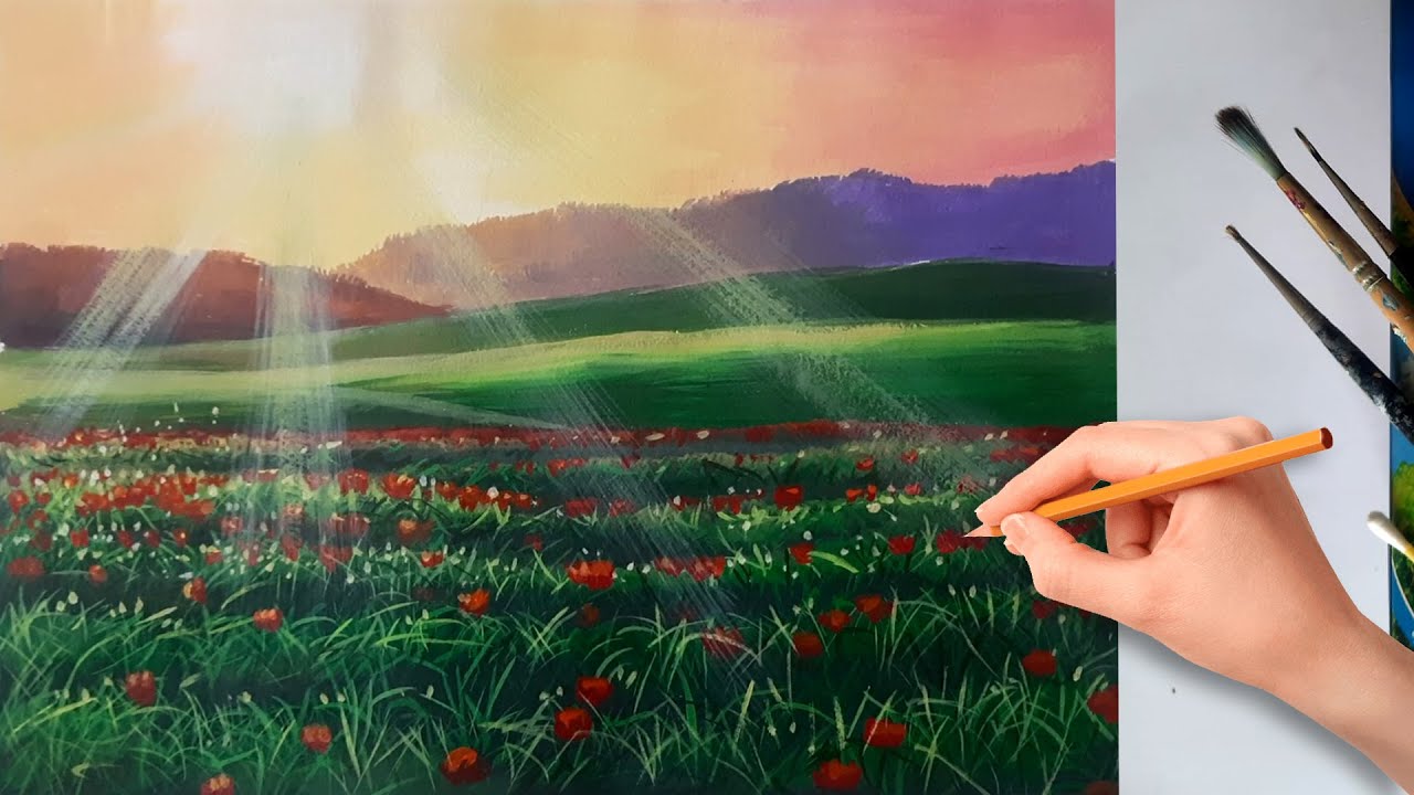 Acrylic Landscape Painting on Paper for Beginners How to Paint