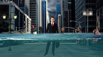 City underwater Fantasy Effects photo manipulation Photoshop tutorial