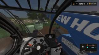 Stacking silage bales
