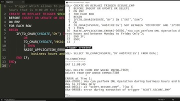 Trigger which allows to perform DML operations only during business hours & between MONDAY TO FRIDAY