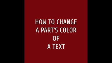 HOW TO CHANGE A PART