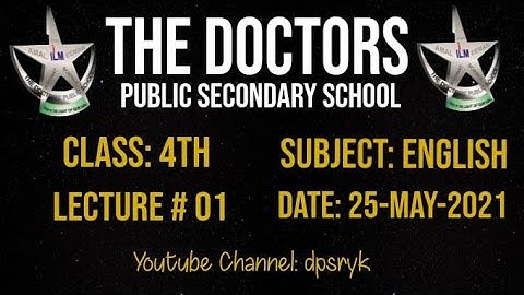 Class 4th English Lecture # 1 25-May-2021 dpsryk