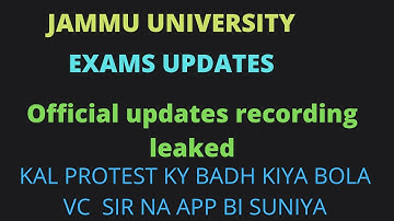 jammu university |official updates  ug sem 1st 3rd 5th exams| Vc sir recording leaked app bi sun lu😂