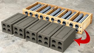 Casting unique and beautiful bricks from wooden molds combined with PVC pipes - 5 in 1