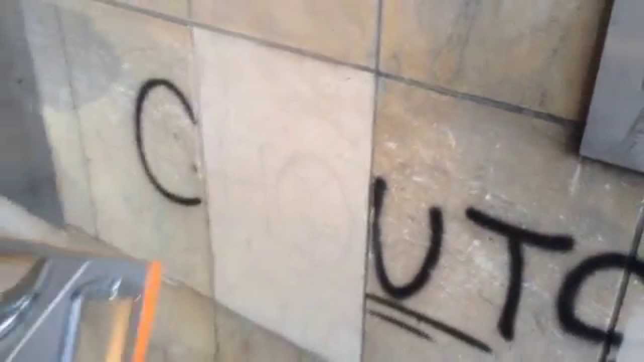 graffiti removal on sandstone