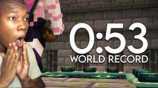 Minecraft Beaten In 53 Seconds [WR] REACTION