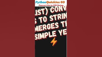 Convert List to CSV String in 1 Line ⚡ in python | PyQuickies #60 #python #coding