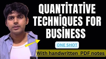 Quantitative Techniques for Business for BBA 2nd Semester | All Topics Explained