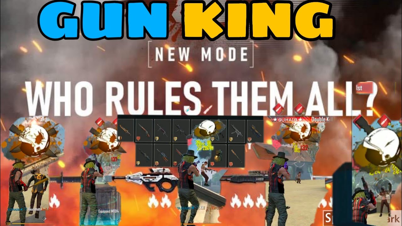 New Gun King Mode Spine punk revolution In Free Fire |Gun king mode in free fire from Knife to Bat