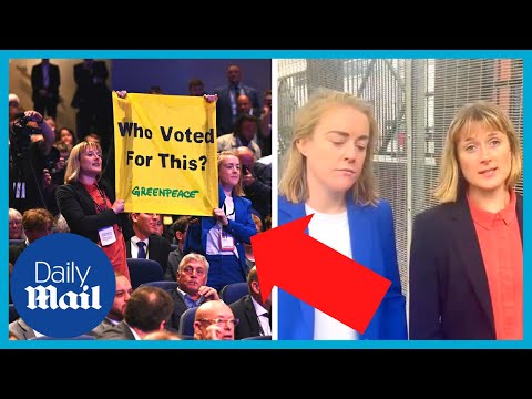 Greenpeace protestors that interrupted liz truss: ‘nobody voted for what liz truss is trying to do’