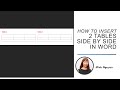 Insert 2 Tables Side by Side in Word