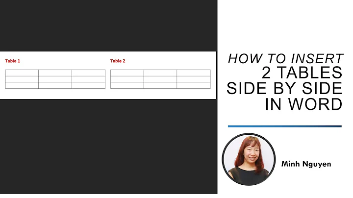 How to insert 2 tables side by side in Word