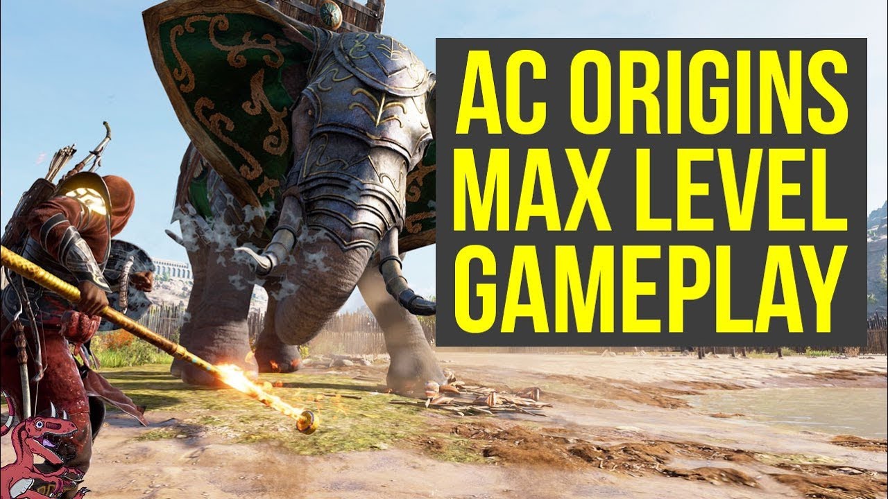 Assassins Creed Origins Max Level Gameplay Fighting An Elephant Ac