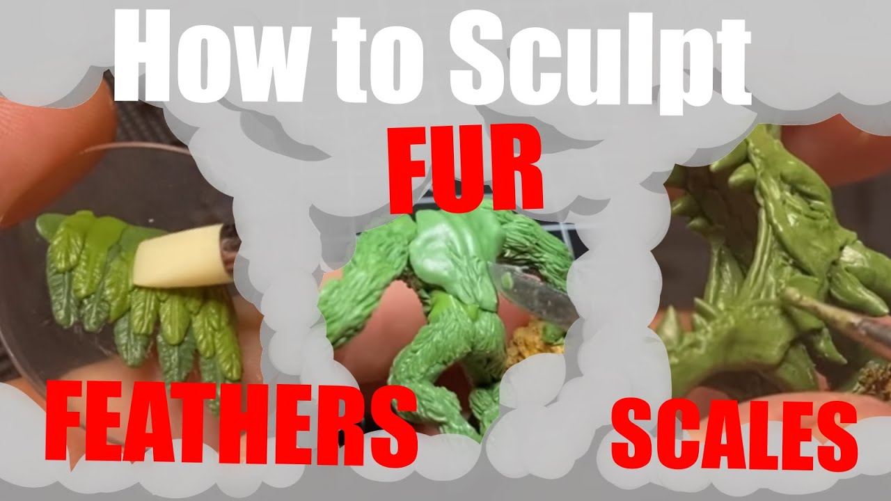 How to Sculpt FUR, SCALES, and FEATHERS! (D&D Mini sculpting tutorial)