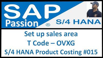 Set up sales area | T Code – OVXG | S/4 HANA Product Costing #015