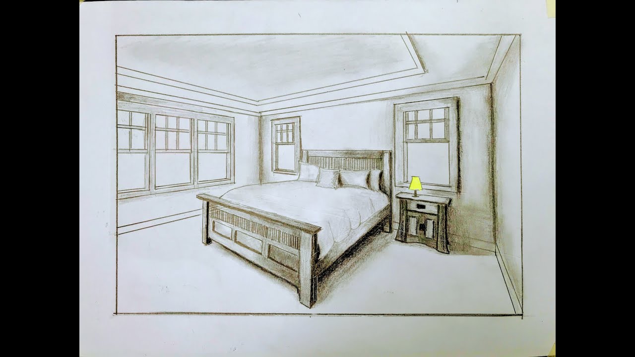 [LITA] How to draw a simple bedroom - YouTube