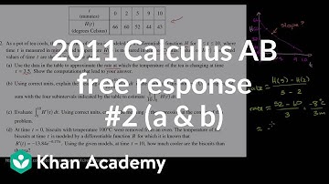2011 Calculus AB free response #2 (a & b) | AP Calculus AB | Khan Academy