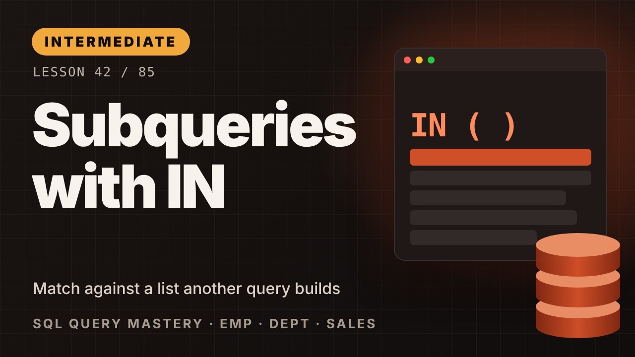 Subqueries with IN | Oracle SQL Course #42 - YouTube