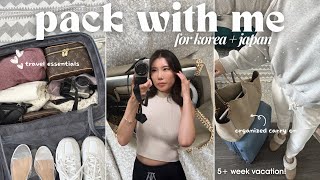 PACK WITH ME FOR KOREA & JAPAN | packing for my trip, glow up, home todos, 5 week travel prep 2024