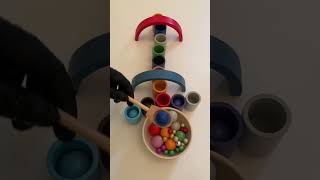 Satisfying colorful wooden balls sorted ASMR