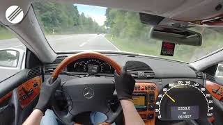 Mercedes Benz CL 600 BRABUS V12 C215 TOP SPEED DRIVE ON GERMAN AUTOBAHN 🏎