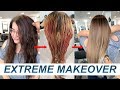 Rotbraun gefärbt zu Blonde Balayage - extreme Typveränderung mit roten/Pinien Flecken😱