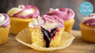 Воздушные Лимонные Кексы (Капкейки) со Cмородиной | Lemon Black Currant Cupcakes | Tanya Shpilko