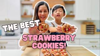 The BEST White Chocolate Strawberry Cookies! 🍓
