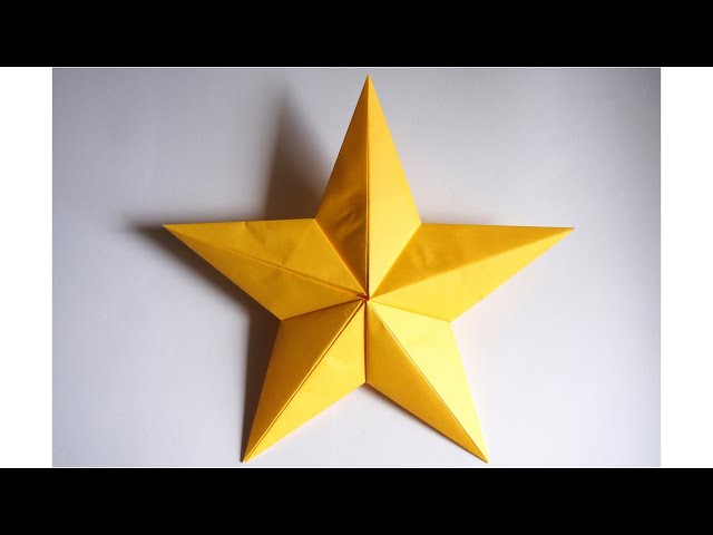 ⑤立体の星飾り　折り紙　5個☆ハンドメイド☆壁面飾り☆クリスマス☆パーティ☆七夕 Real Star Origami【立体的】お星様の折り方 星 折り紙5枚 七夕飾り