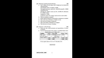 Sybcom|| Corporate Accounting Question paper|| Semester 3 & 4||  SPPU previous #viral #shorts