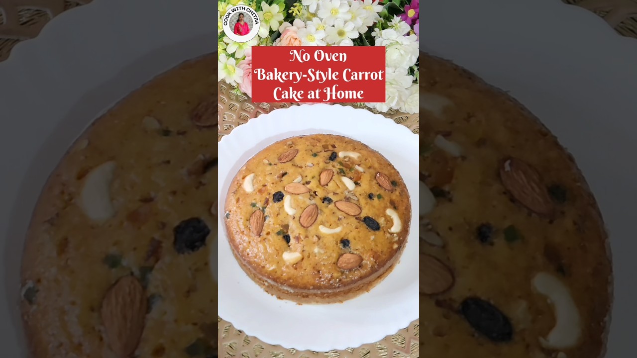 No Oven Bakery Style Carrot Cake at Home! 