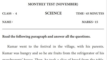 EE 4th std Science Term 2 Monthly exam workbook answers/ 4th science November Monthly test answers 