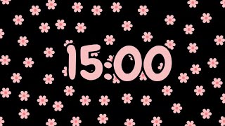 Pink Floral Study Timer🌸| 15 Minutes Focus