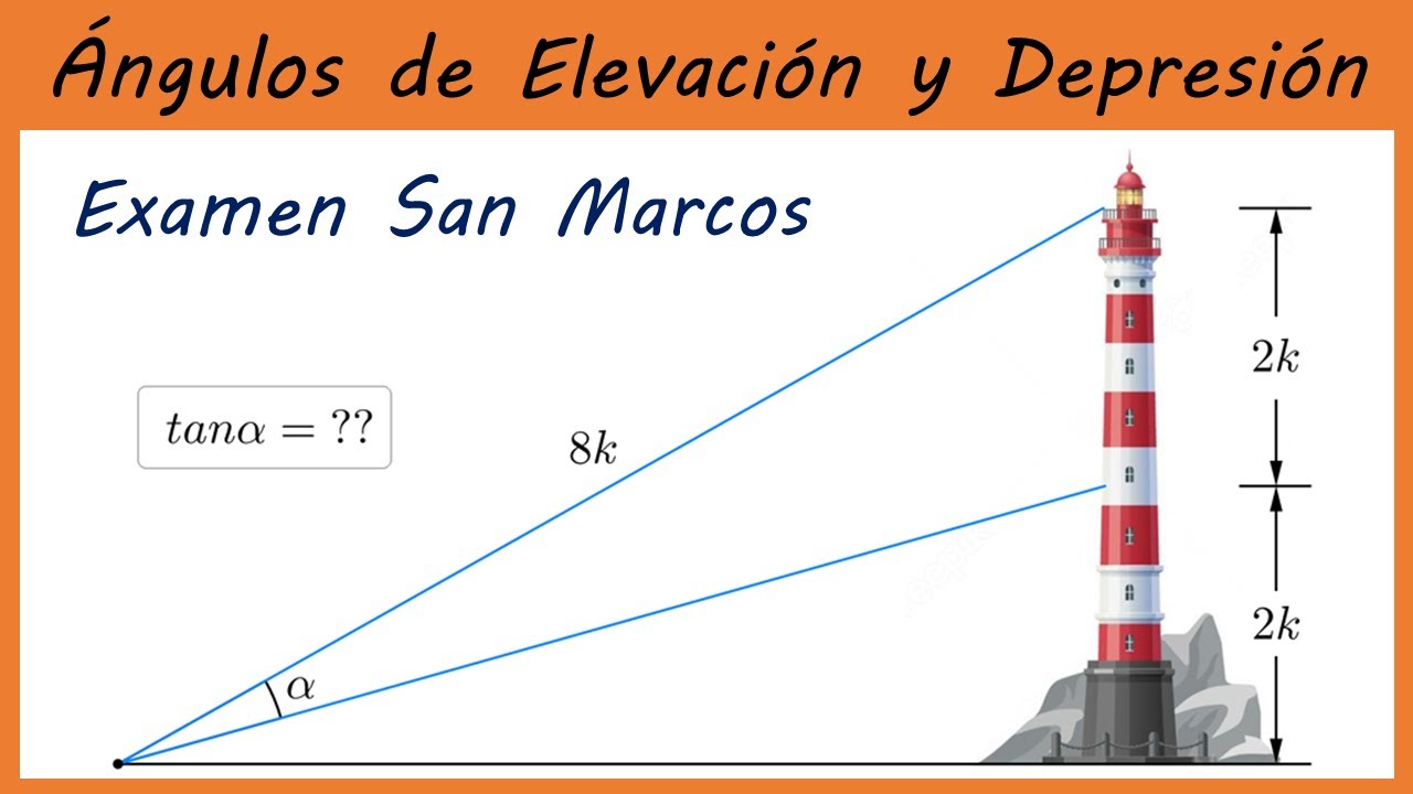EXAMEN SAN MARCOS || 3 PROBLEMAS ||ÁNGULOS DE ELEVACIÓN Y DEPRESIÓN