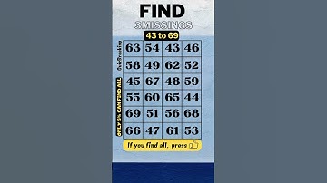 43 to 69, find the 3 missing numbers.  only 5% can find all. #quiz, #dementia test,#prevent dementia