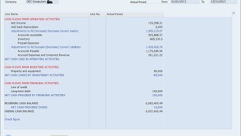 SAP Business One Cash Flow Statement