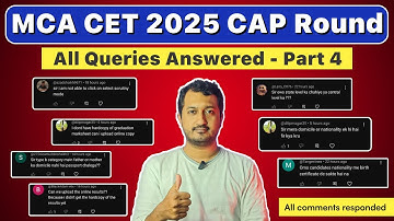 MCA CET 2025 CAP Round | All queries answered | All comments responded - Part 4
