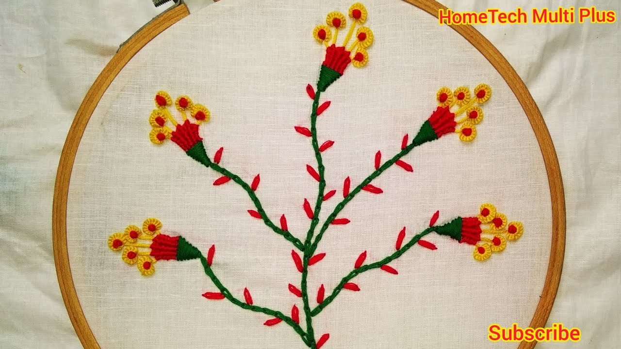 Hand Embroidery Lesson 7 - Flower design for Dresses 