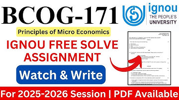 IGNOU BCOG-171 2025-2026 Solve Assignment | IGNOU Free Solve Assignment 2025-2026 | IGNOU Prep |