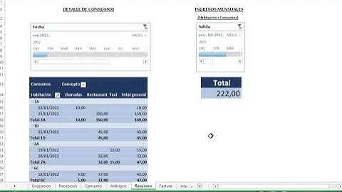 Sistema de Hospedaje para Hotel pequeño ó Posada en Excel.