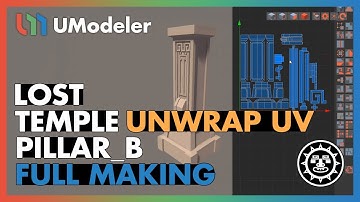 3D Modeling in Unity - Full Making Video of unwrapping TemplePillar_B in the Lost Temple
