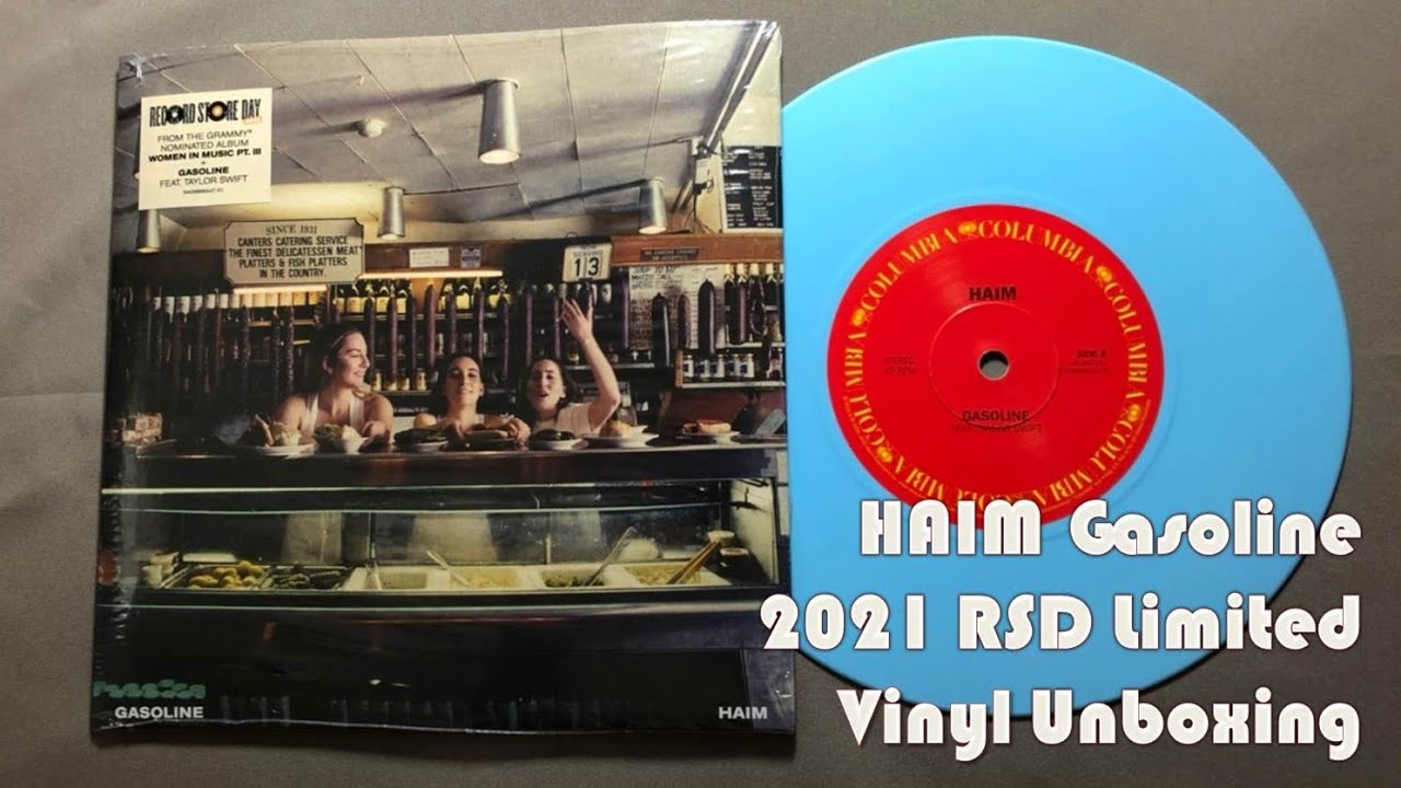 HAIM - Gasoline ft. Taylor Swift 2021 RSD 7” Vinyl Unboxing - YouTube