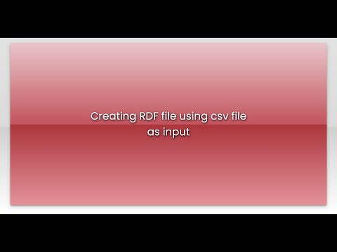 Creating RDF file