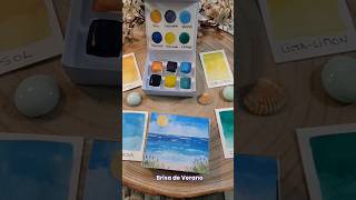 Probando paleta Brisa de Verano 🎨 acuarelas artesanales con colores vibrantes