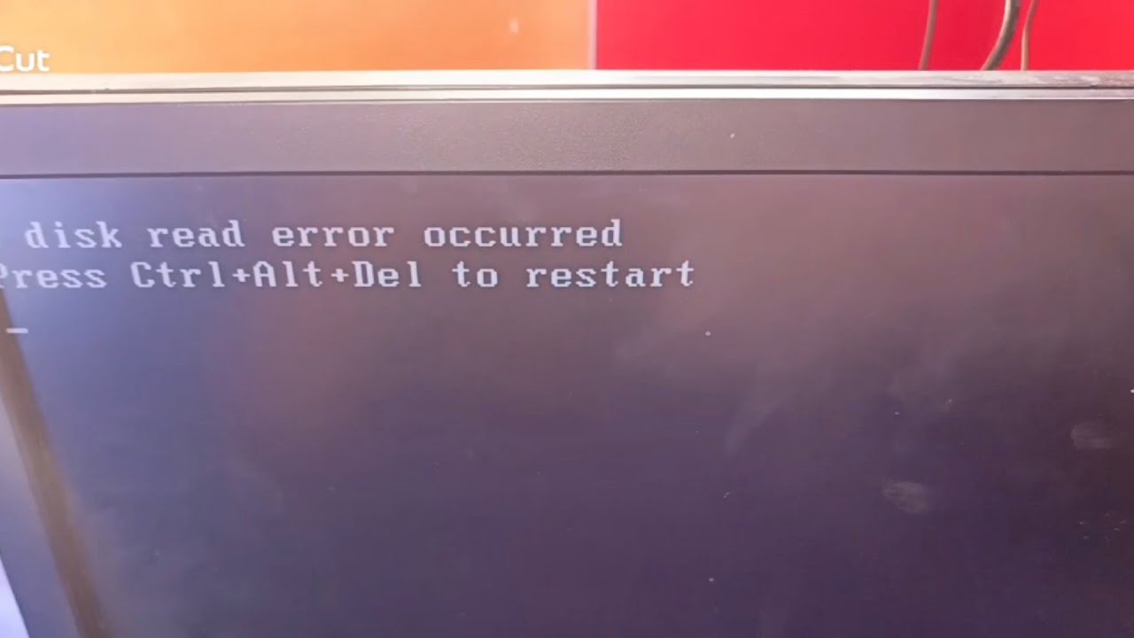 A disk read error occurred Press Ctrl+Alt +Del to restart Slove at home