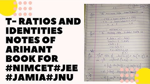 Top 80 questions of Trigonometric ratios and identities🔥 (Arihant book) for #NIMCET#JNU#JAMIA#JEE