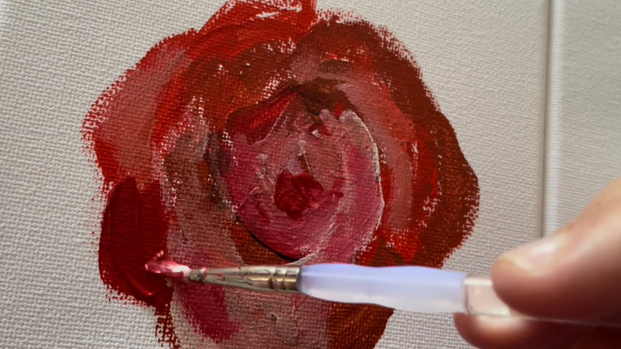 Layering using acrylic - flowers - YouTube