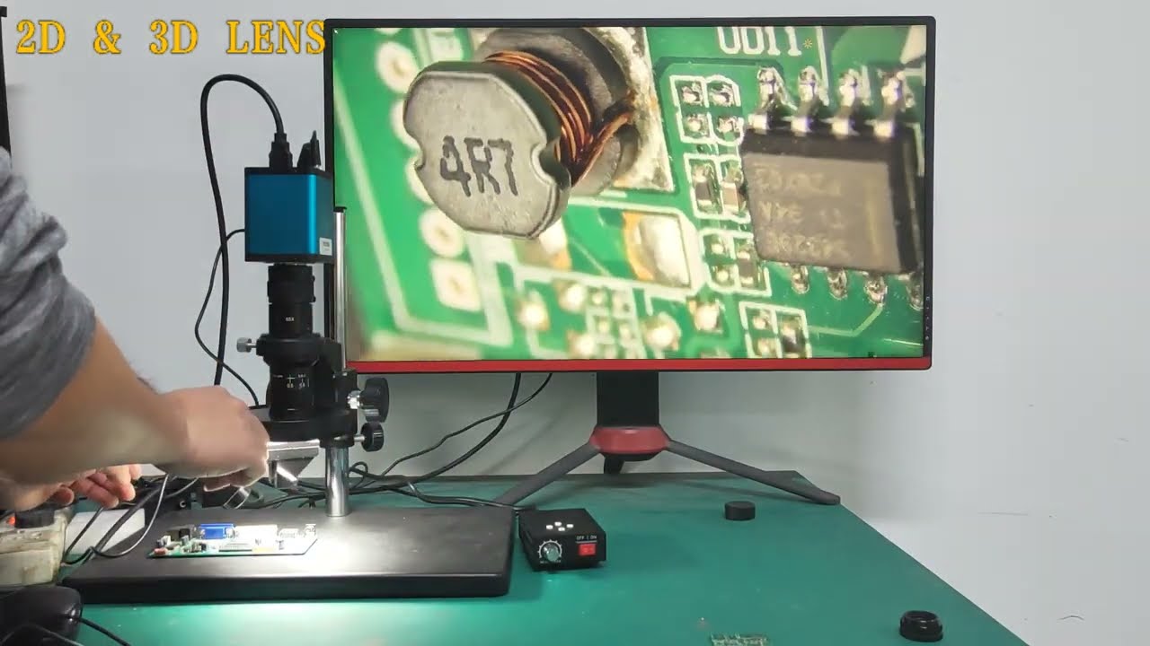 Lapsun Parfocal 3D & 2D Zoom 20X-200X Stereo Industry Microscope Camera Set 4 Zones Light