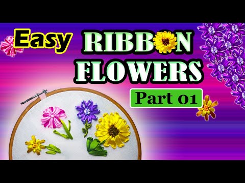 Easy Ribbon Flowers - Part 01 - [SINHALA] : 360 DEGREES