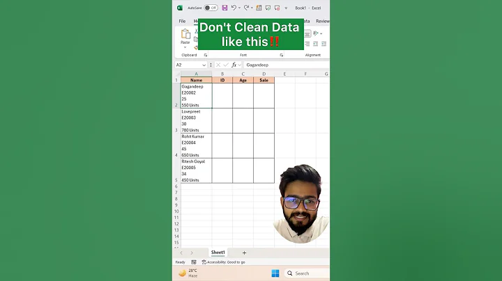 Don't Clean Data in Excel‼️Instead Use Amazing Excel Trick #excel #exceltips #exceltricks #shorts